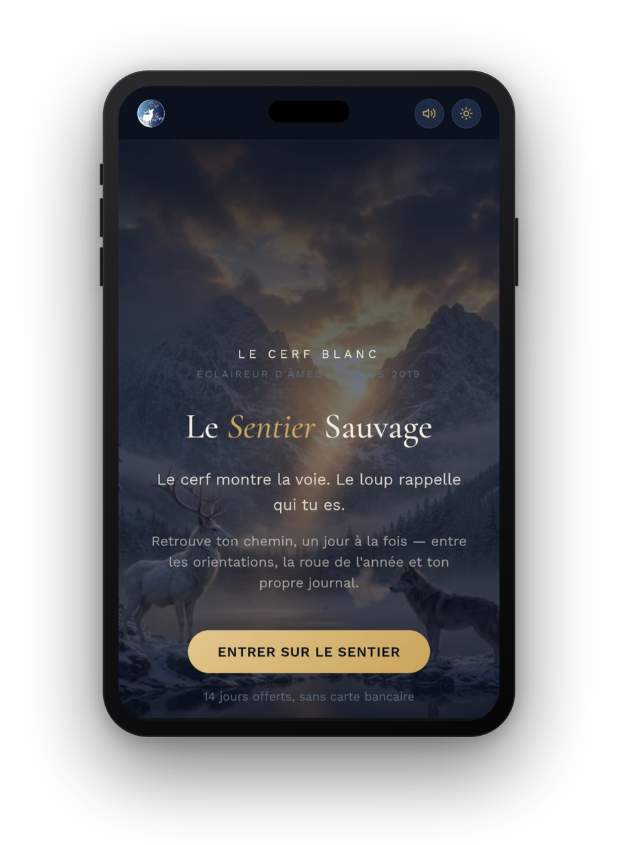 Aperçu de l'application Sentier Sauvage sur téléphone